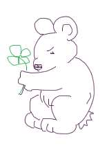Bear with 4-leaf clover